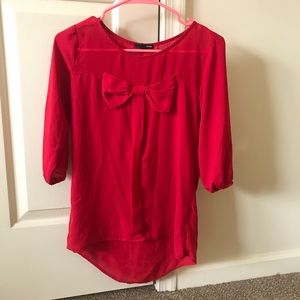 Red long Sleeve Kohl’s shirt with bow